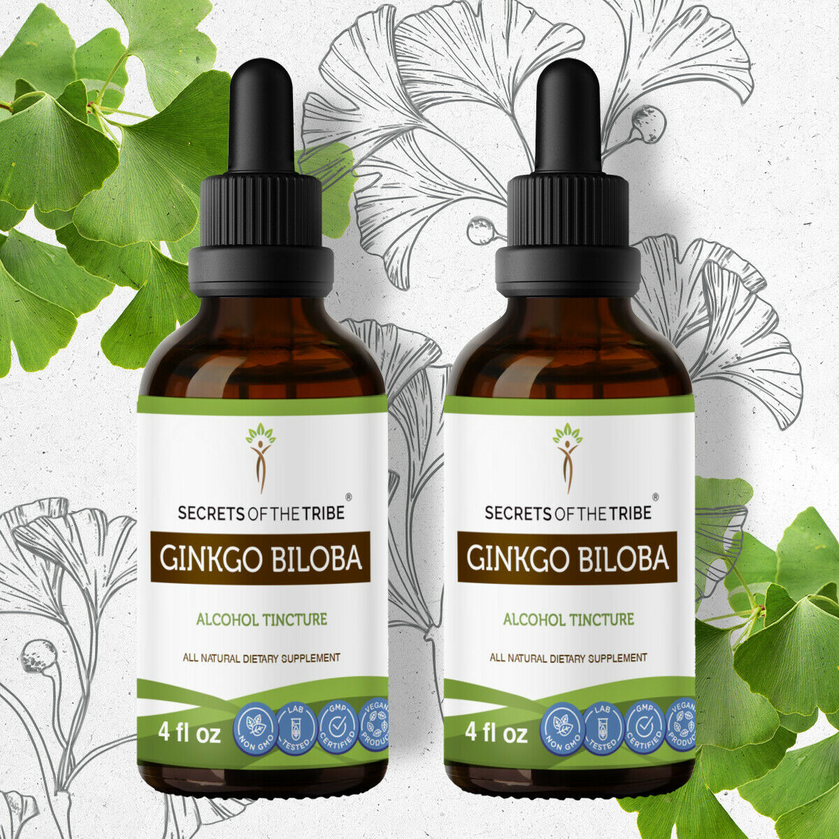 Ginkgo Biloba Tincture Alcohol Extract, Organic Ginkgo Biloba Positive