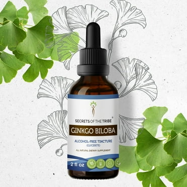 Secrets Of The Tribe Ginkgo Biloba Tincture Dietary Supplement, Natural Herbal Extract for Memory Support, Ginkgo Biloba (Ginkgo biloba) Dried Leaf, Alcohol-Free Extract, Drops 2 oz
