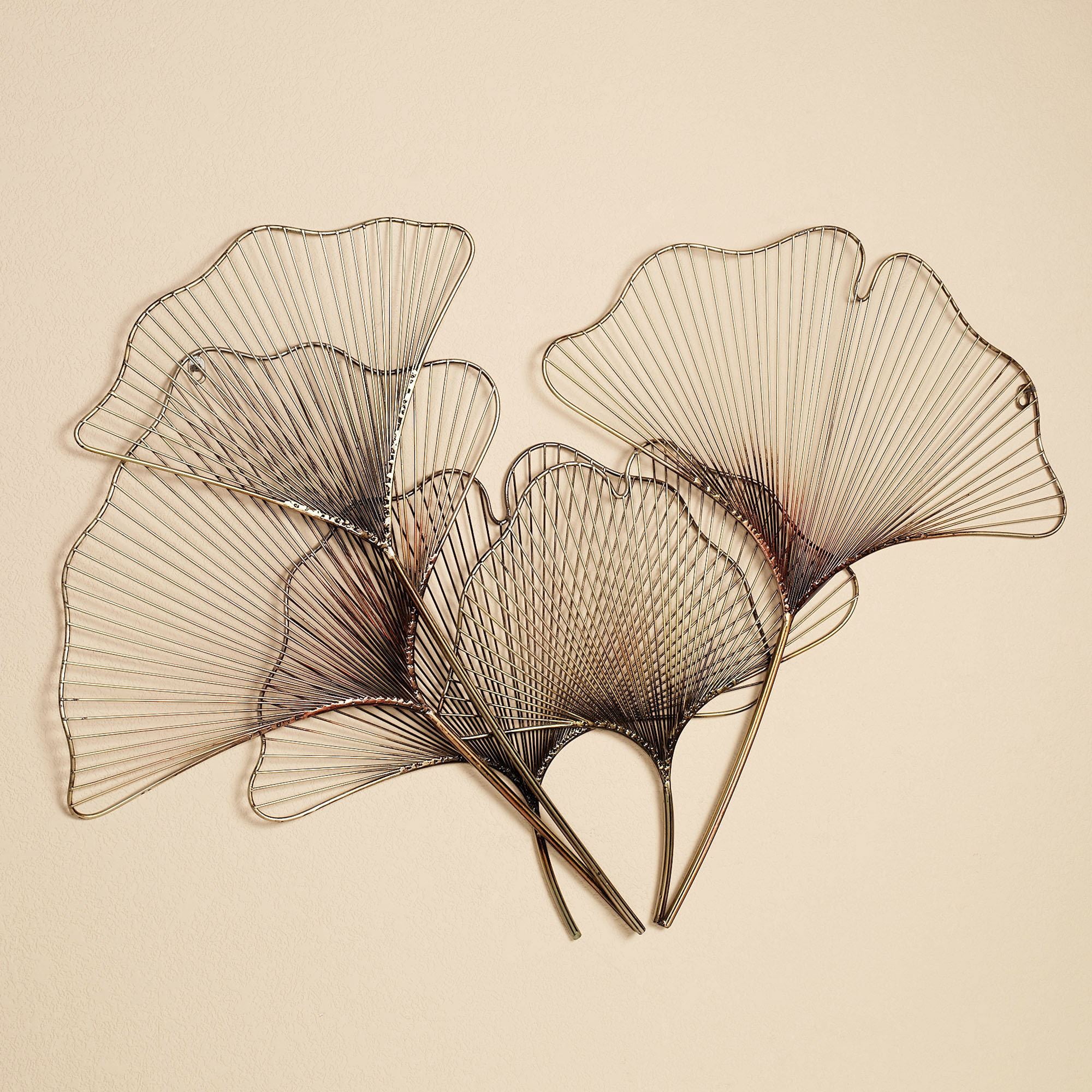 Ginkgo Breeze Metallic Multi-Color Metal Wall Sculpture