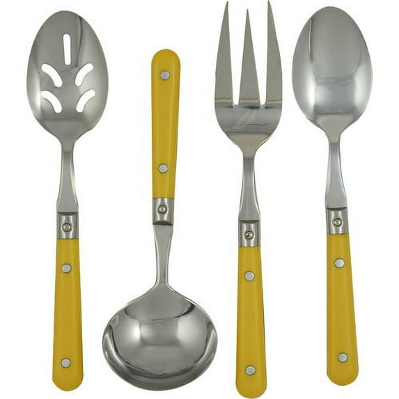 Le Prix 4-Piece Hostess Serving Set, Mimosa Yellow