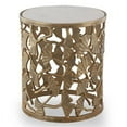 thumbnail image 1 of Ginkgo Leaf Antique Gold Metal Garden Stool, 1 of 1