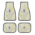thumbnail image 1 of Ginkgo Leaf Sketch And Watercolor Pattern Car Foot Mats Universal Car Foot Mats Carpet 4 Pieces Dirty Resistant Front And Rear Mats Set Car Accessories, 1 of 5
