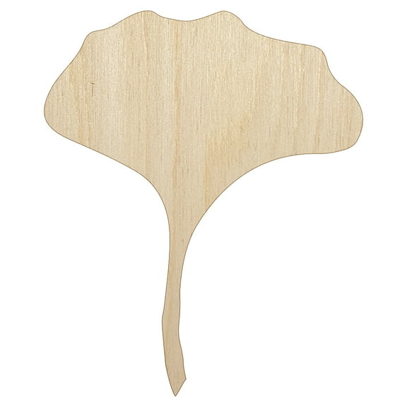 Ginkgo Leaf Solid Wood Shape Unfinished Piece Cutout Craft DIY Projects - 4.70 Inch Size - 1/8 Inch Thick