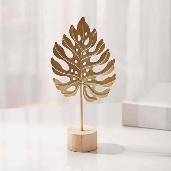 Ginkgo Leaf Statues Desktop Sculpture Ornaments Gold Home Decor for Living Room, Bedroom, Office Desktop, Cabinets