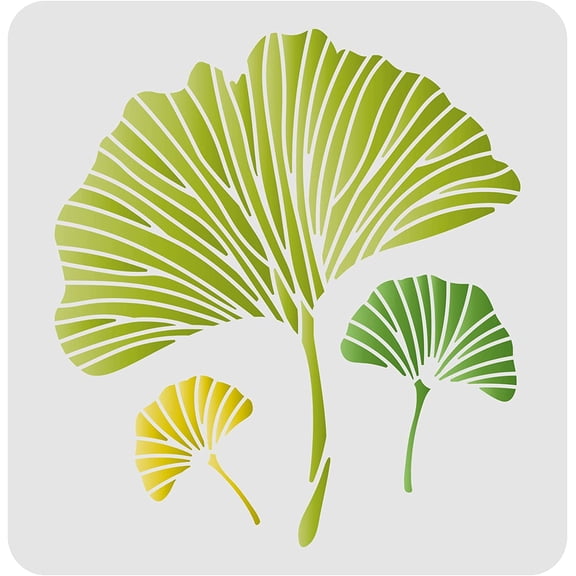 Ginkgo Leaf Stencil 11.8x11.8inch Plastic Gingko Leaves Drawing Painting Stencils Templates Sets for Painting Baking Crafts Walls Furniture diy