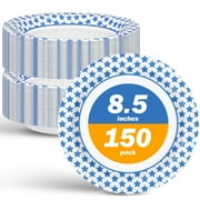 Ginkgo Paper Plates 8.5" Bulk 150 Count, 3X Strong Disposable Round Plates, Medium
