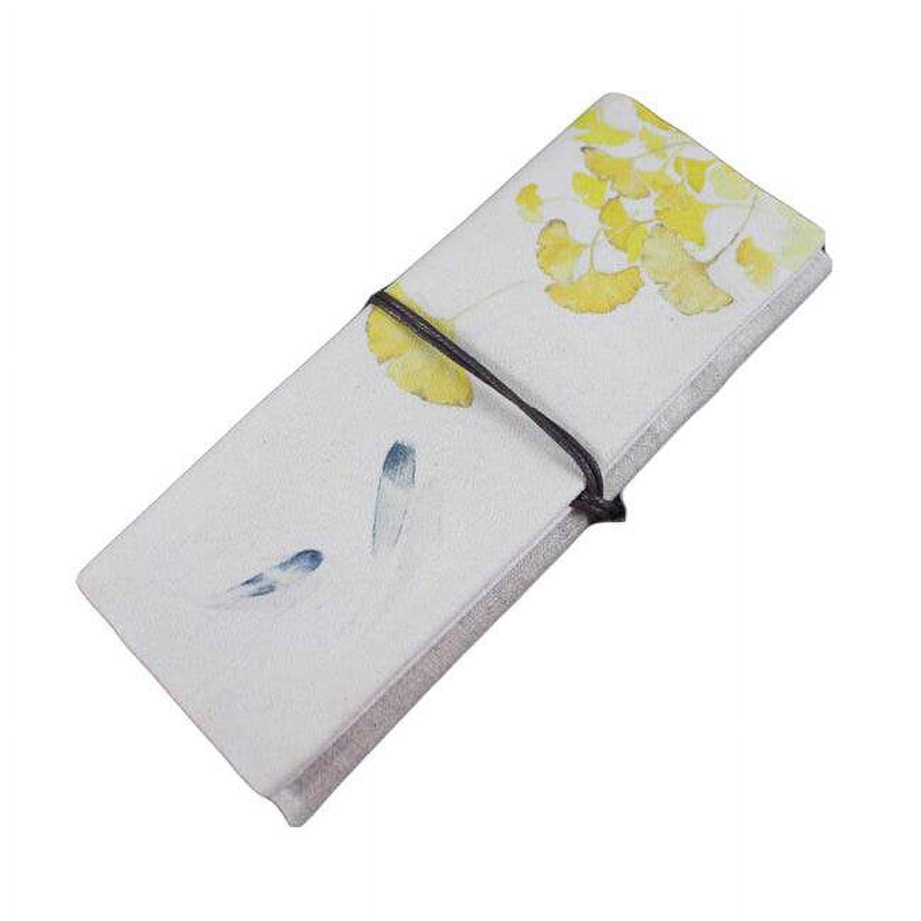 Ginkgo Roll up Pencil Case Cosmetic Pencil Pouch Canvas Pen Case Purse Bag