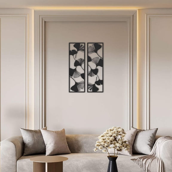 Ginkgo Set of 2 Metal Wall Art