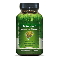 Irwin Naturals Ginkgo Smart Powerful Nootropic Brain Booster - 60 Liquid Softgels
