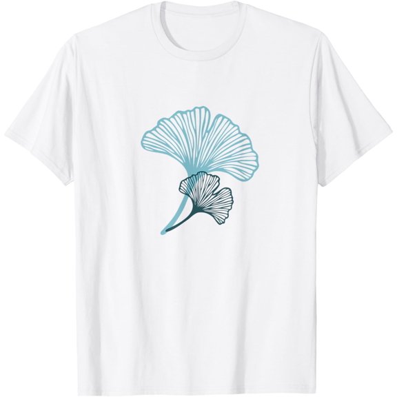 Ginkgo biloba leaf T-Shirt men and women can wear, black, white, gifts