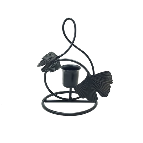 Ginkgos Wrought Iron Wedding Table Candlestick Decorations Home Candlelights Dinner Metal Holder