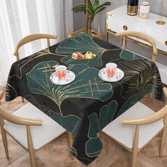 Ginko Biloba Print Tablecloth Yellow Leaves Custom Table Cover For Home Party Dining Room Fashion Table Cover Tablecloths