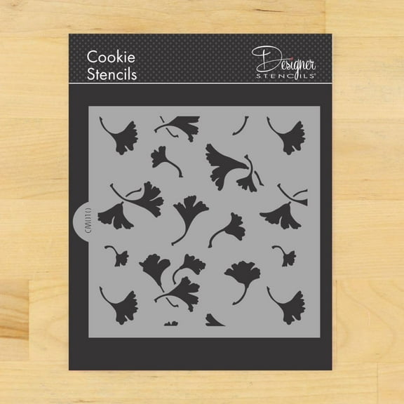 Ginko Leaves Allover Cookie and Craft Stencil CM010 by Designer Stencils