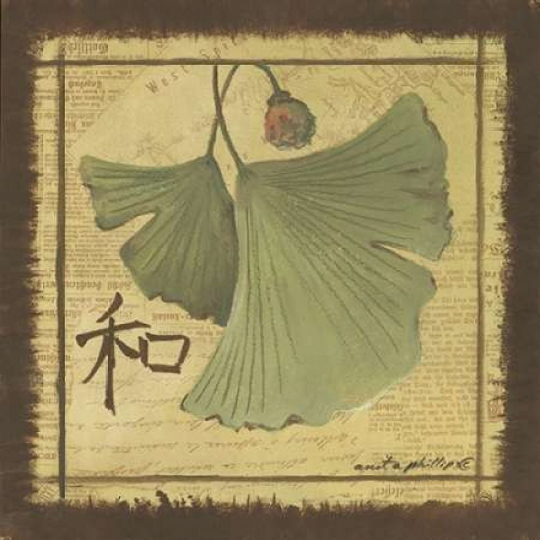 Ginko Leaves Canvas Art - Anita Phillips (24 x 24)