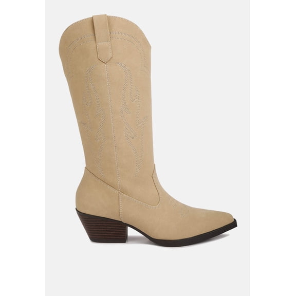 Ginni Embroidered Calf Boots