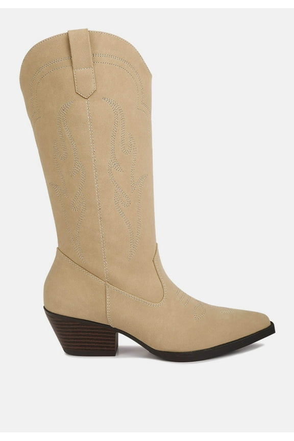 Ginni Embroidered Calf Boots