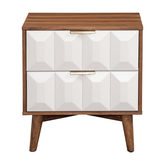 Steve Silver Ginny Solid Acacia Nightstand, Burnished Walnut