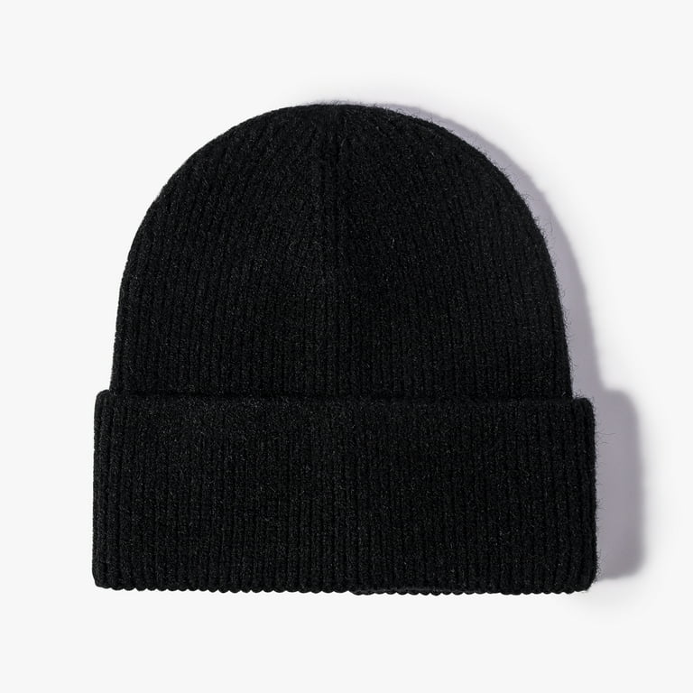 Plain black store bobble hat