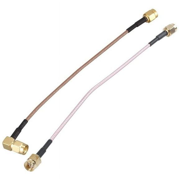 Gino 6" SMA Male to SMA Right Angle Male Plug Jumper Pigtail Cable RG316&6.5" Length SMA Male to SMA Male Connector Pigtail Cable