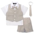 thumbnail image 1 of Gino Giovanni Baby Toddler Boy Seersucker Summer Suit Vest Short Set, 1 of 2