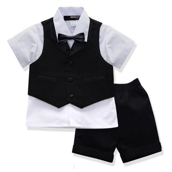 Gino Giovanni New Baby And Toddler Boy Summer Tuxedo Short Set