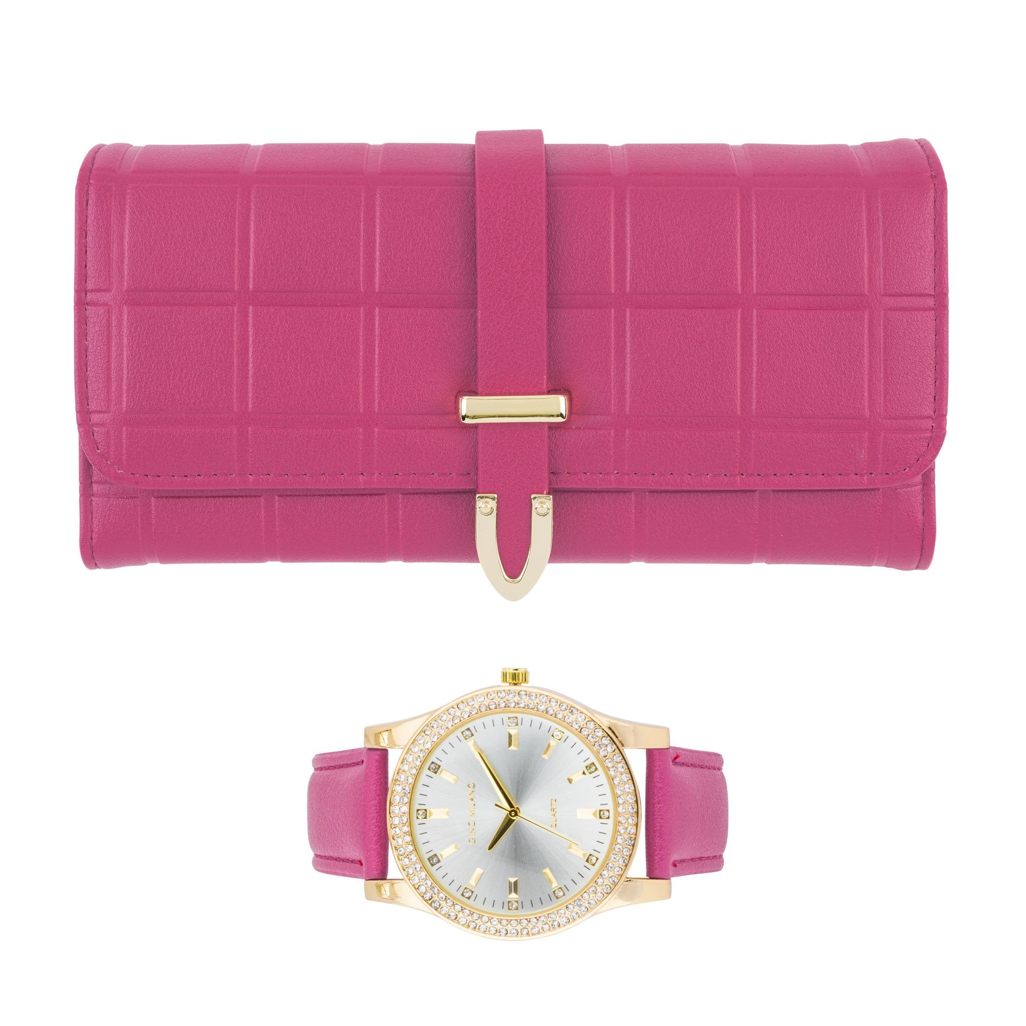 Gino Milano Women s Luxury Watch Matching Leather Wallet Set Elegant Gold Timepiece with Stylish Tri Fold Clutch Walmart