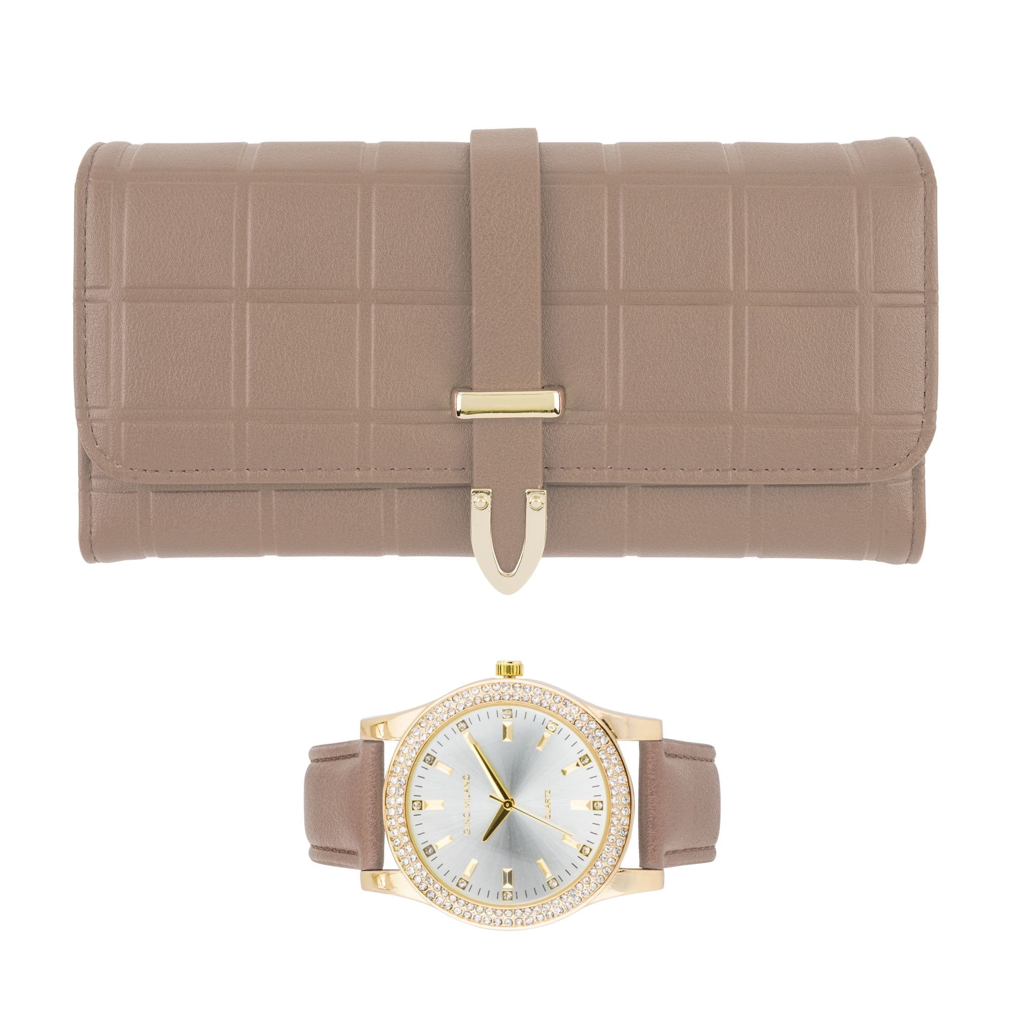 Elegant Gold and Brown Women Watch Set Gold Brown Face Women main image 4