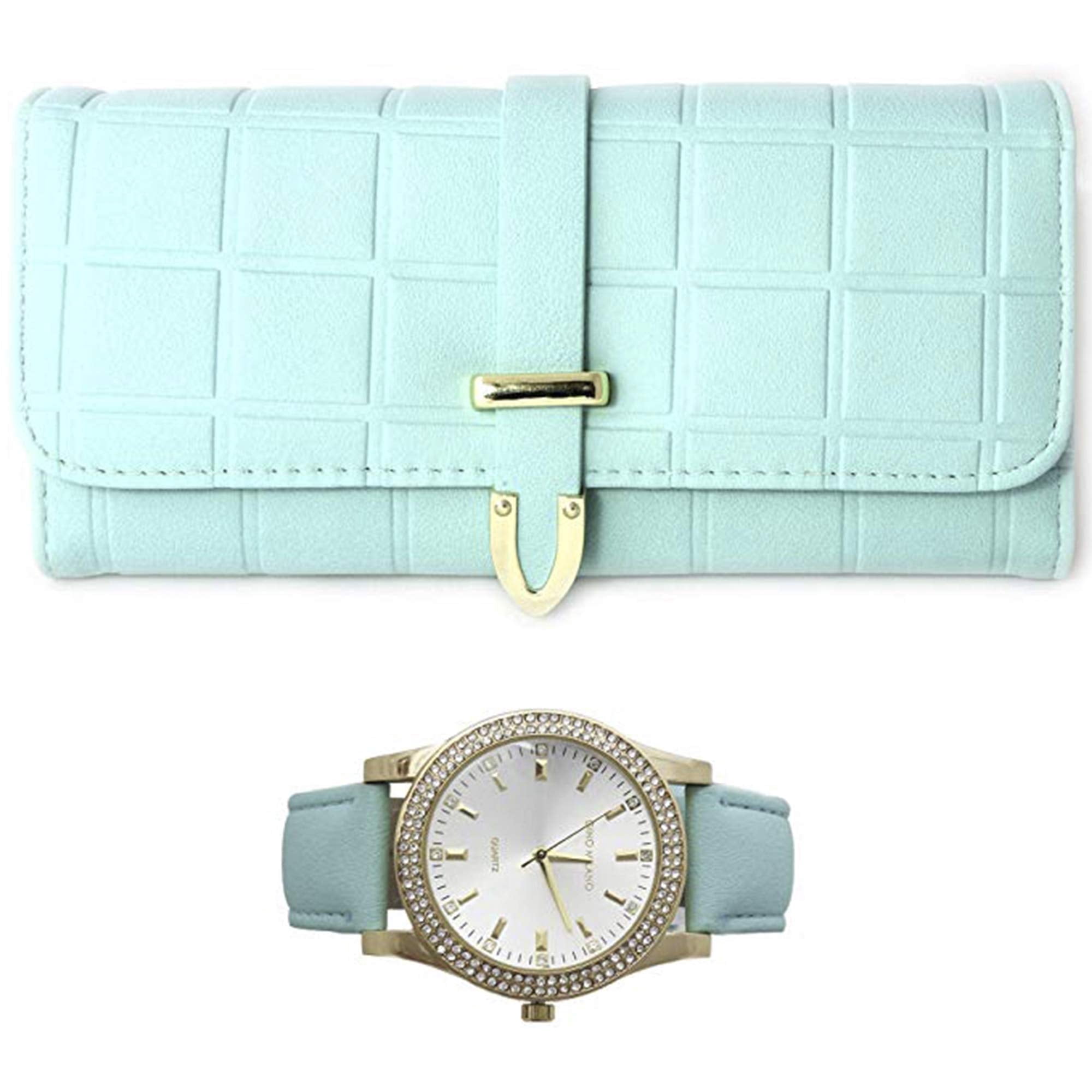 Green Wallet & Matching Watch Set 10-Slot Green Watch Box with Modular Storage & Accessory  main image 2