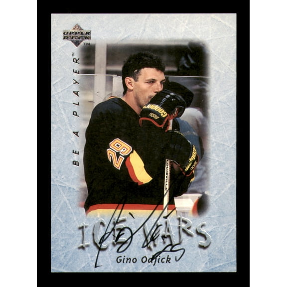 Gino Odjick Autographed 1996 Upper Deck Be A Player Card #222 Vancouver Canucks SKU #248152
