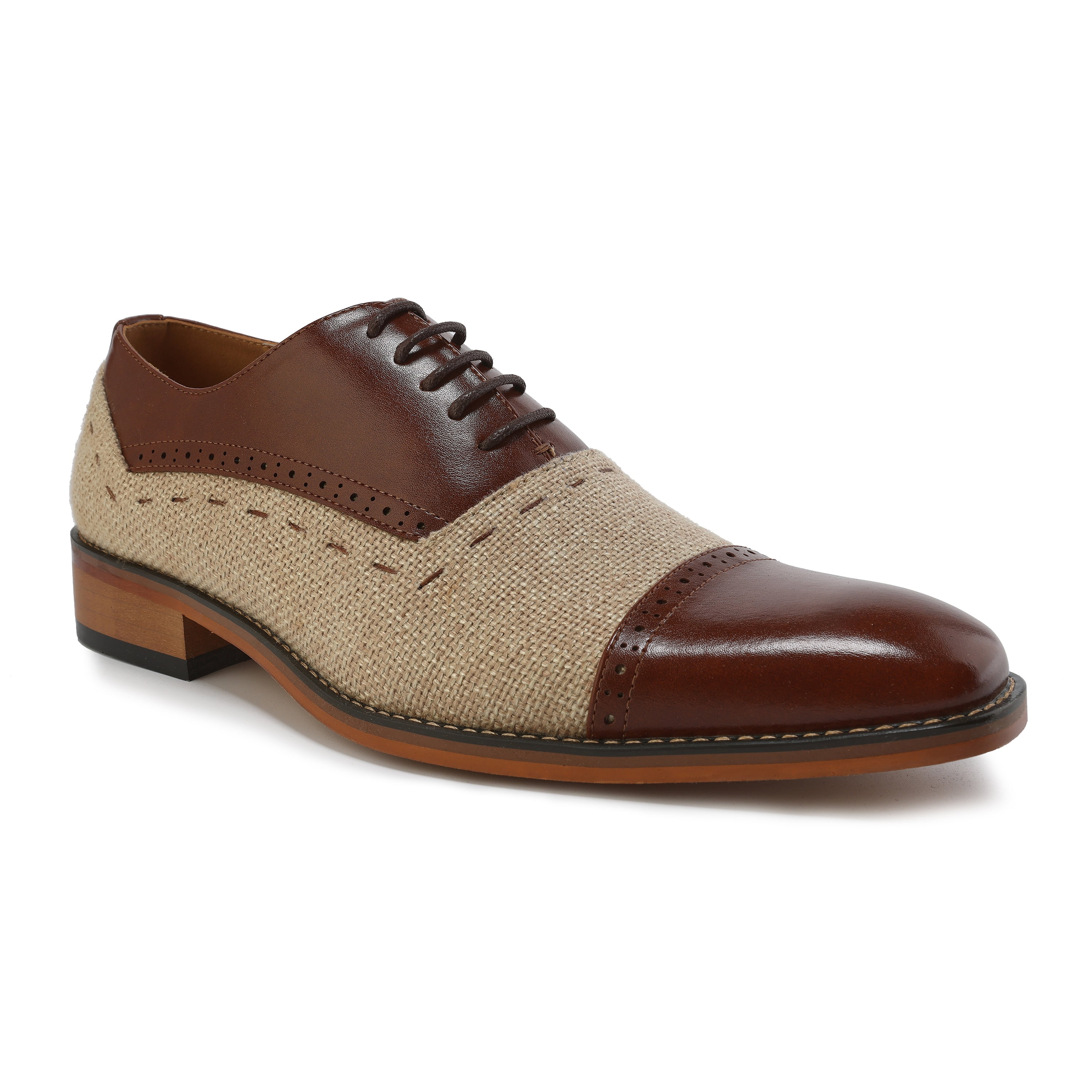 Gino Vitale Two-Tone Leather & Suede Oxfords in Brown & Navy Gino Vitale Men main image 2