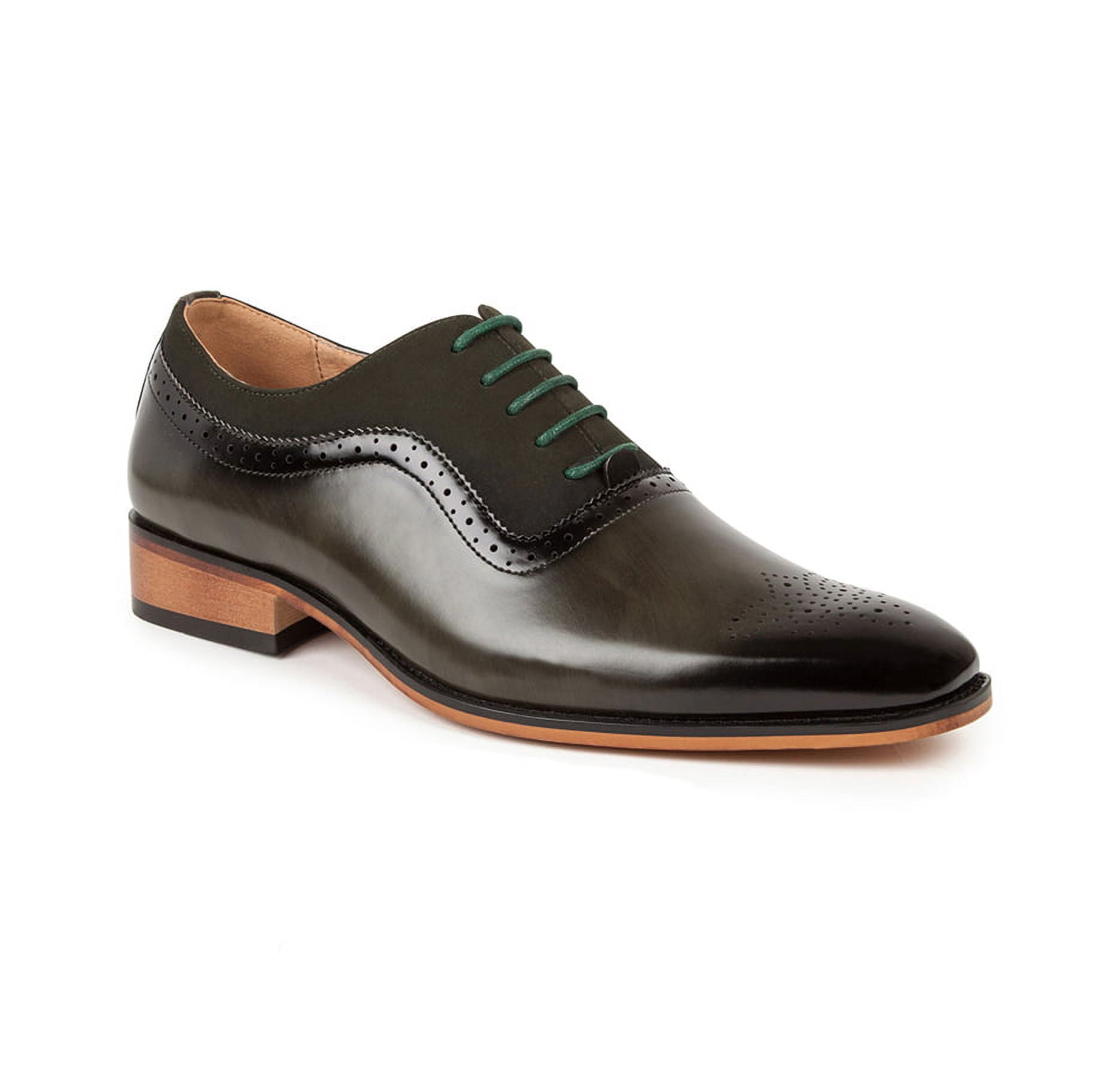 Gino Vitale Men's Lace Up Medallion Toe Dress Shoes - Walmart.com