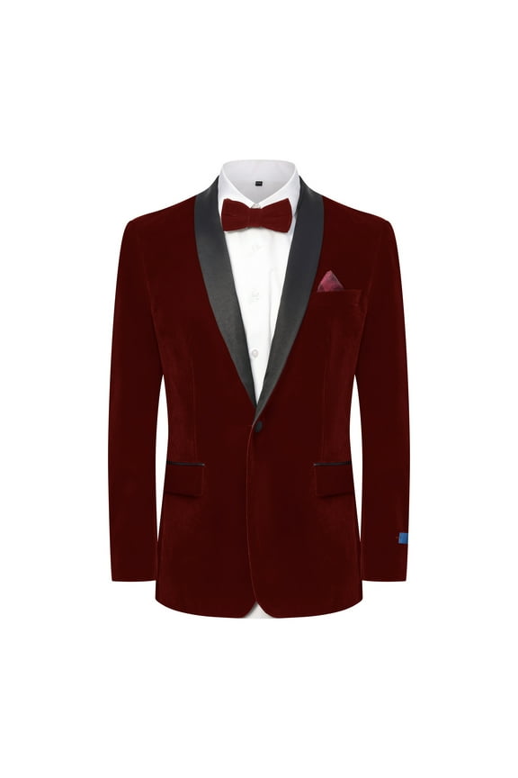 Gino Vitale Men's Slim-Fit Velvet Shawl Lapel Tuxedo Set