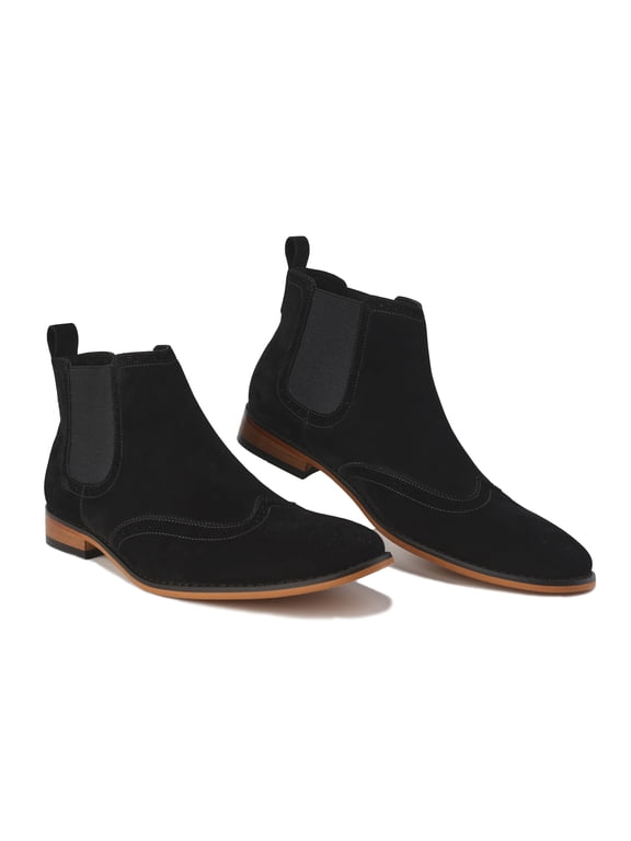 Men's Slip On Wing Tip Chelsea Boots 