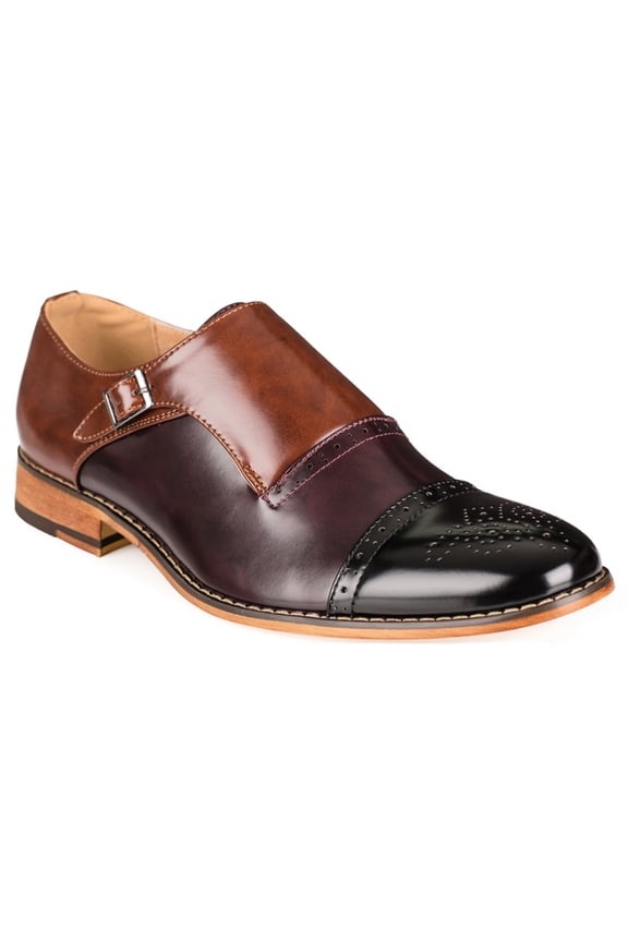 Men's Three Tone Monk Strap Dress Shoes