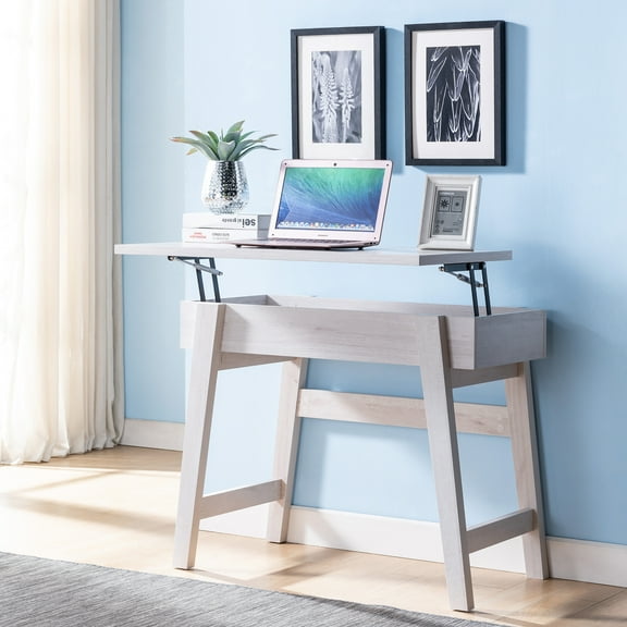 Gino Wood Lift-Top Desk, White Oak