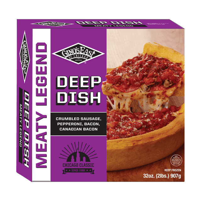 Gino's East Deep Dish Meat Lovers Frozen Pizza, Marinara Sauce, Box