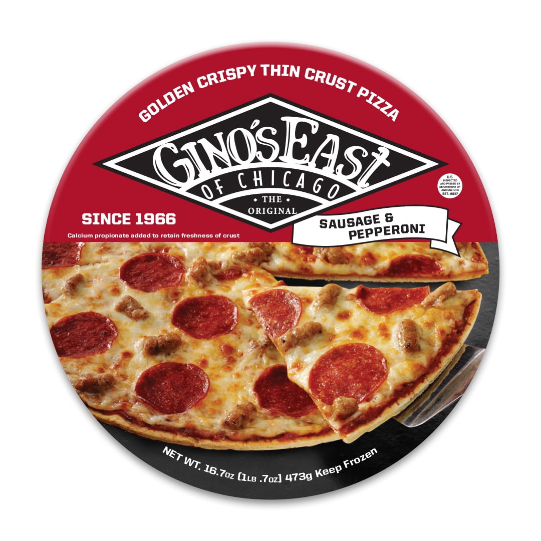 Gino's East Thin Crust Sausage and Pepperoni Frozen Pizza 18oz