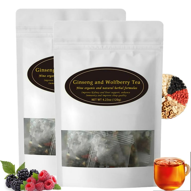 Ginseng Nine Treasure Tea, Ginseng And Wolfberry Tea, Red