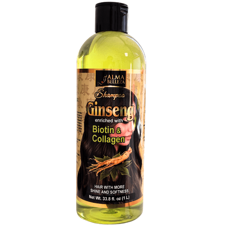 Ginseng Shampoo 33.8 fl. (1 L)| Enriched with Biotin and Collagen
