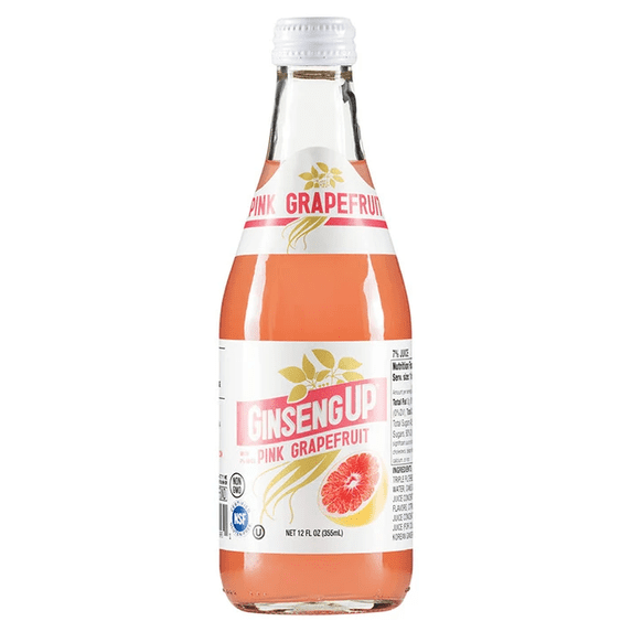 Ginseng Up Caffeine Free Pink Grapefruit Flavor, 12 fl oz Bottle