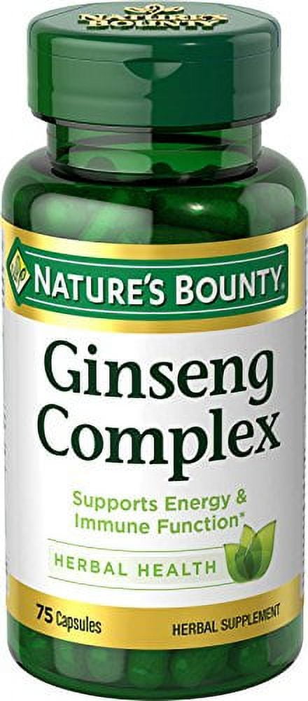 Ginseng by Nature's Bounty, Ginseng Complex Capsules Supports Vitality ...