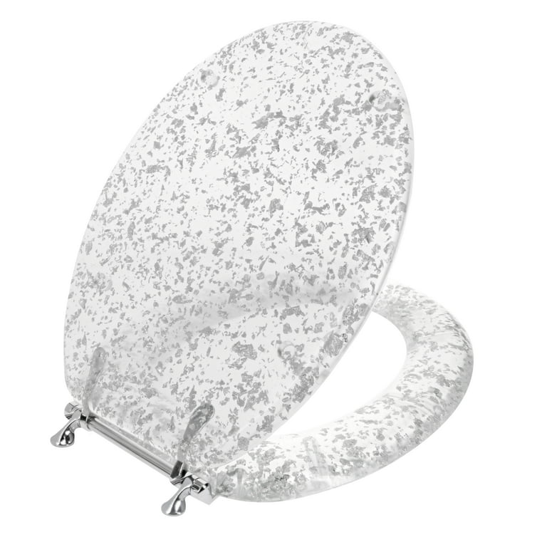 Resin Decorative Toilet Seat with Lid Chrome Hinges Shell Decor New