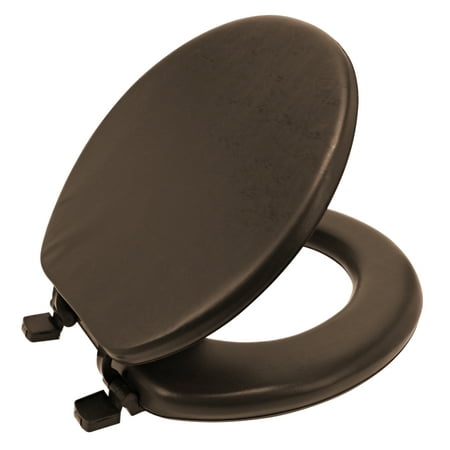 Ginsey Home Solutions Round Soft Cushion Toilet Seat, Brown