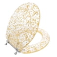 thumbnail image 1 of Ginsey Round Resin Decorative Toilet Seat with Chrome Hinges, Gold Foil, 1 of 11