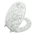 thumbnail image 1 of Ginsey Round Resin Decorative Toilet Seat with Chrome Hinges, Silver Foil, 1 of 11