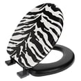 thumbnail image 1 of Ginsey Round Soft Cushion Decorative Toilet Seat, Zebra, 1 of 10