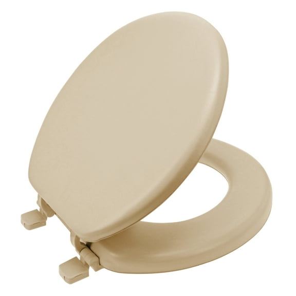 Ginsey Round Soft Cushion Toilet Seat, Champagne