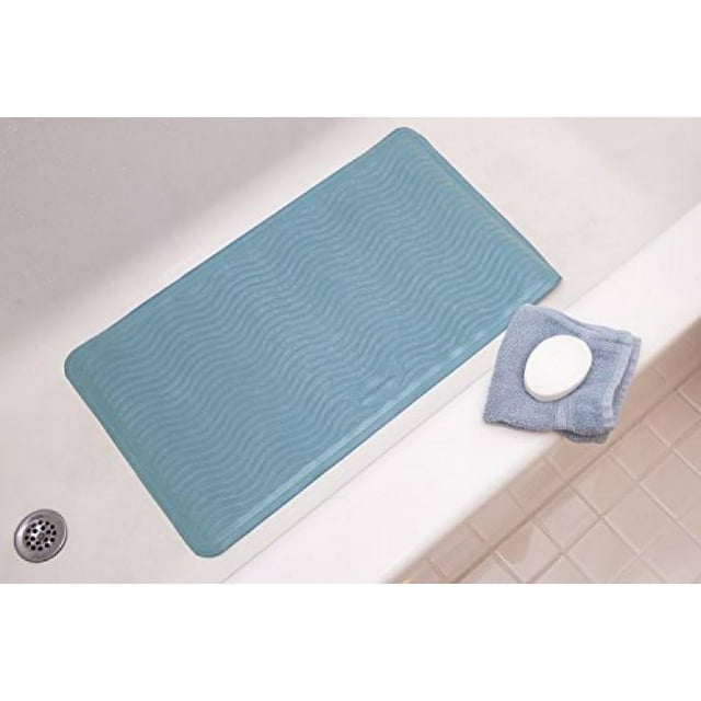 Ginsey Rubbermaid Large Rubber Bath Mat, Blue