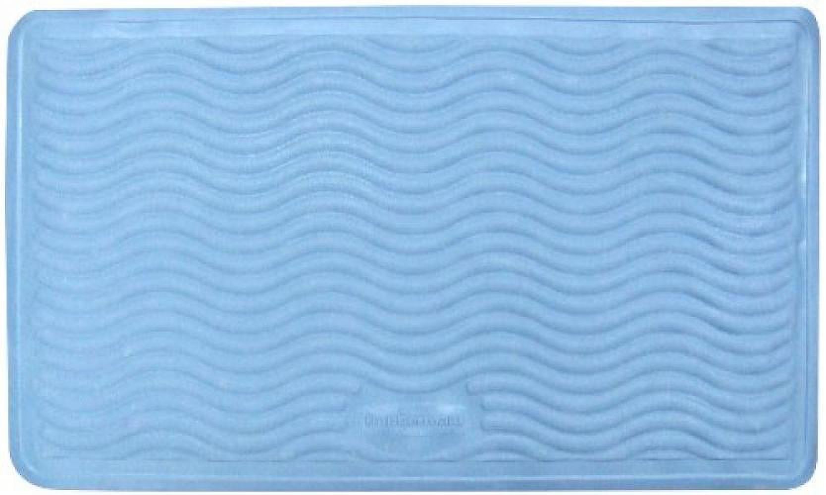 Ginsey Rubbermaid Medium Rubber Bath Mat, Blue