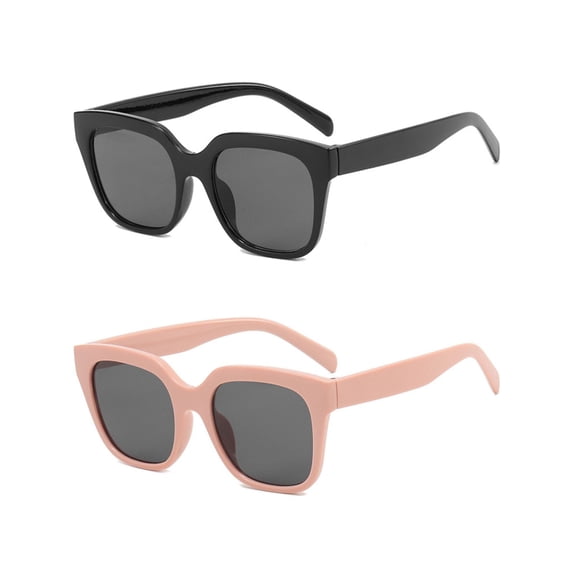 Ginsiom 2 Packs Trendy Square Sunglasses for Women Outdoor Fashion Sun Glasses